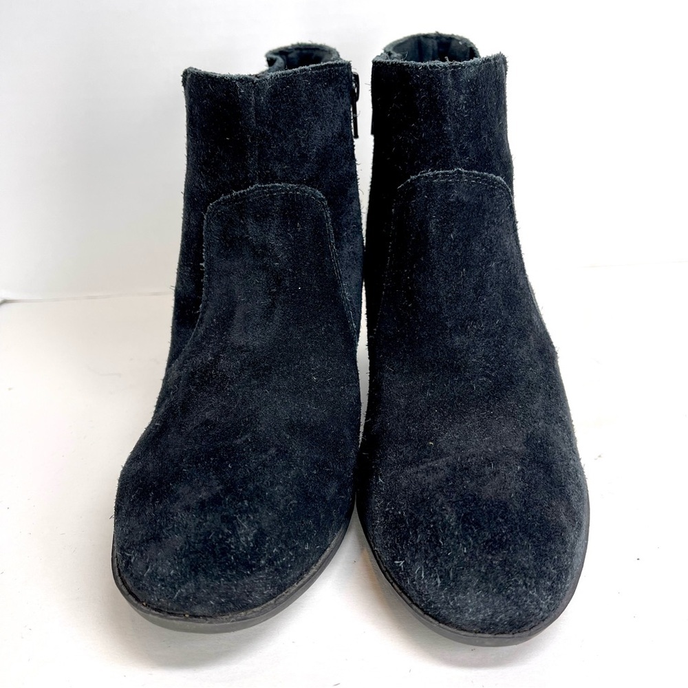 Clark’s Collection Women’s Enfield Senya Ankle Boot Black Suede Comfort Size 10M